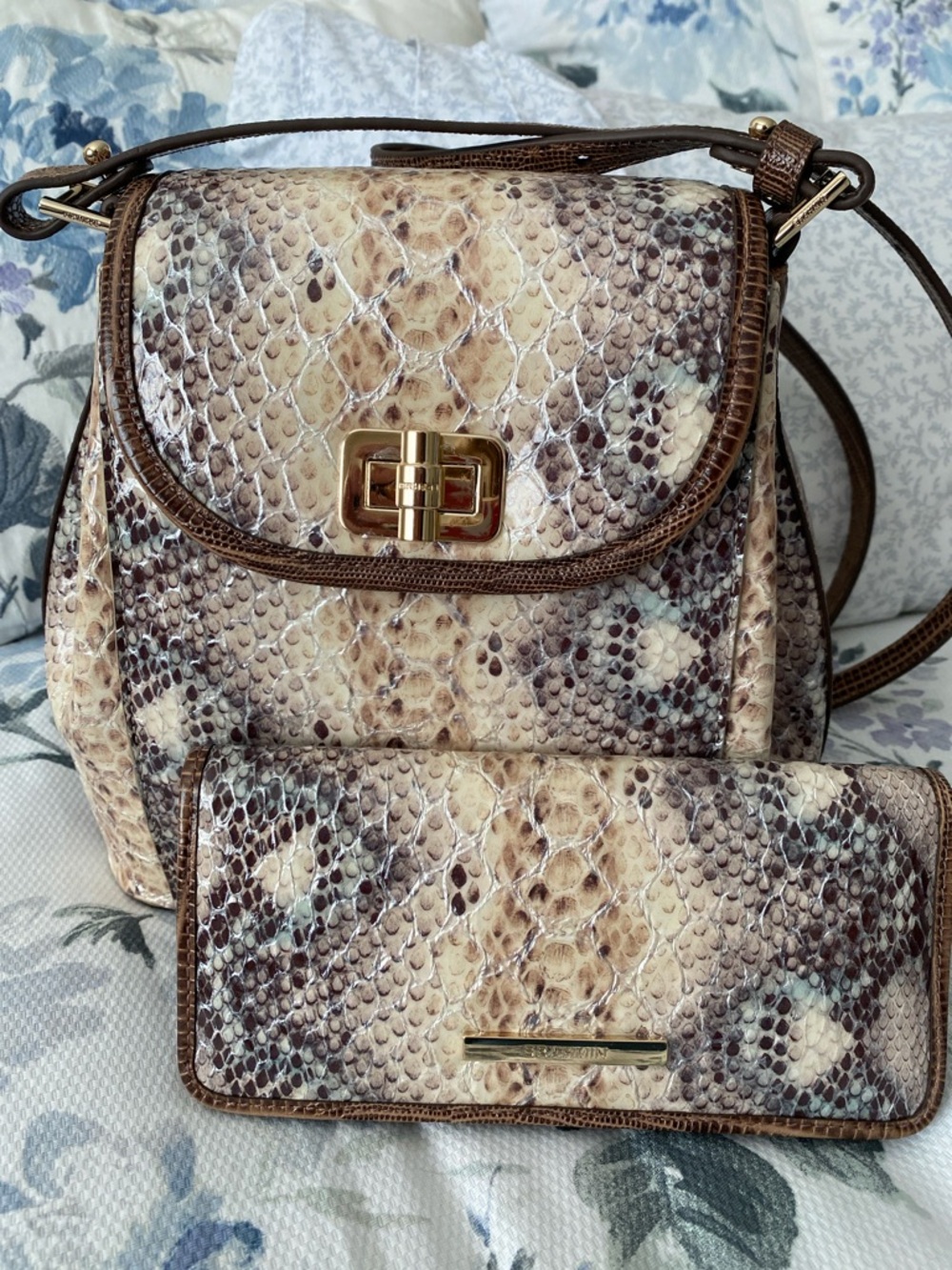 Brahmin NWOT Margo Multi Eirwen crossbody and matching wallet.